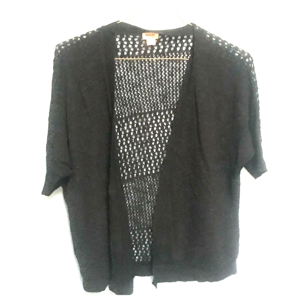 Women’s Black Open Front Cardigan Knit Sweater